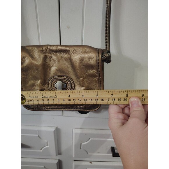 FOSSIL Leather Mini Small Crossbody Bag, Bronze Copper  Purse - Picture 4 of 8